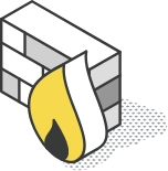graphic of brick wall and fire